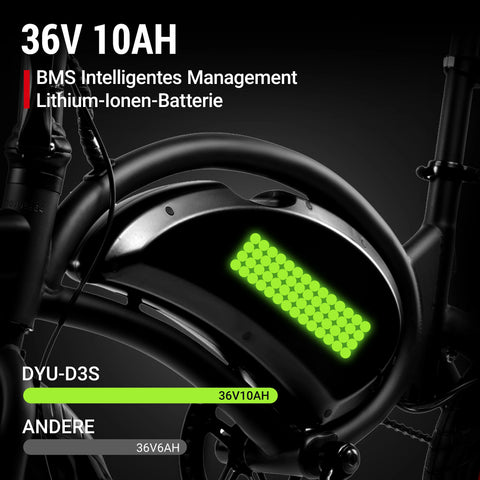 DYU D3S 14-Zoll Mini-Falt-Elektrofahrrad